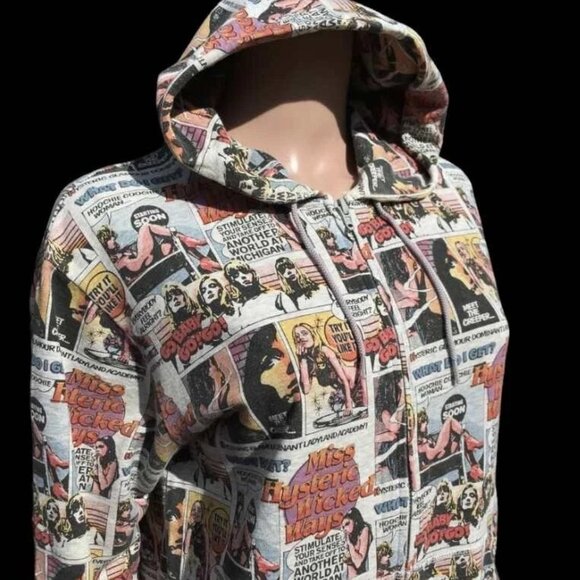 Hysteric Glamour Women's Unisex Colorful Comic Graphic Zip-Up Hoodie Jacket M L - Picture 1 of 13